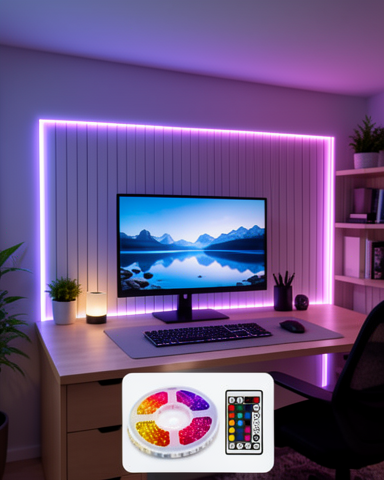 5M RGB Şerit LED Seti 12V 2835 SMD Kumandalı Ev Oda ve Dekoratif Ambiyans