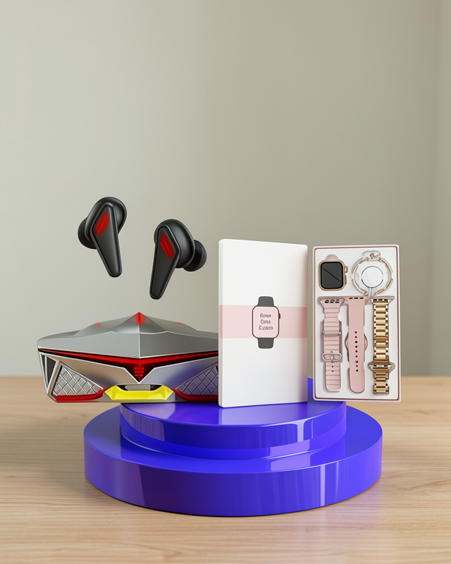 Yeni Nesil Akıllı Saat 41 mm Pembe Dokunmatik Ekran Bluetooth Kulaklık