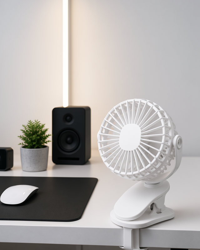 Mandallı Fan 360 Derece Ayarlanabilir Sessiz USB Taşınabilir