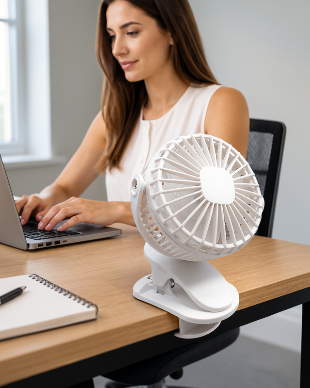 Mandallı Hava Üfleyen Fan 360 derece ayarlanabilir USB şarjlı