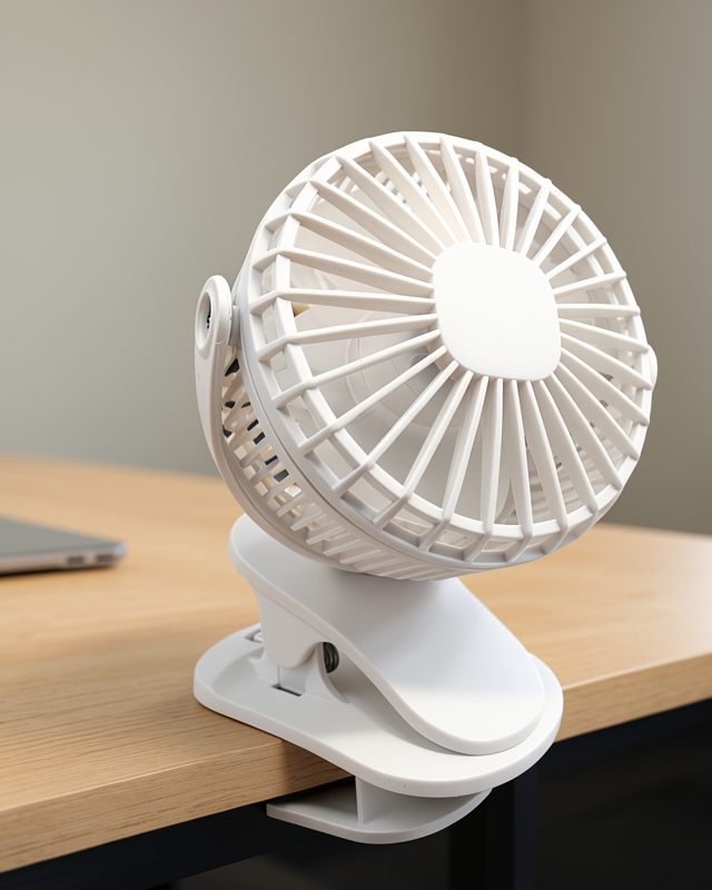 Mini Masa Fanı 360 Derece Dönebilen USB Şarjlı Mandallı