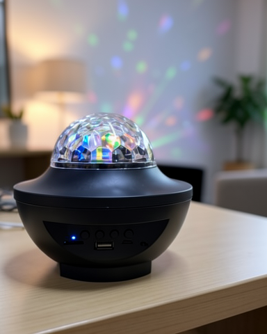 RGB Parti Projektörü Bluetooth Müzikli Disko Işığı Dahili Hoparlör USB Micro SD Destekli