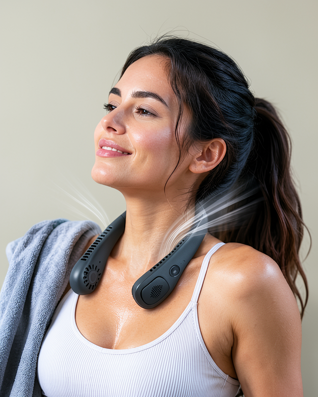 Kişisel Boyun Fanı Uzun Pil Ömürlü Hafif Ergonomik Tasarımlı