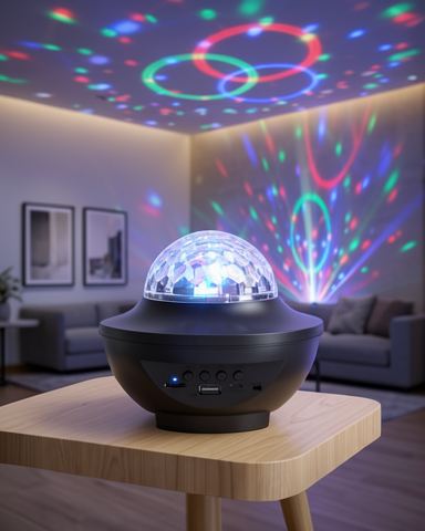 RGB Disko Işığı Müzikli Parti Lambası USB TF Kart Destekli Bluetooth Hoparlör