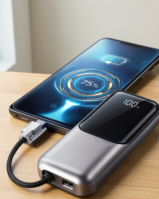 Dijital Göstergeli Powerbank 13000 mAh Hızlı Şarj Type-C