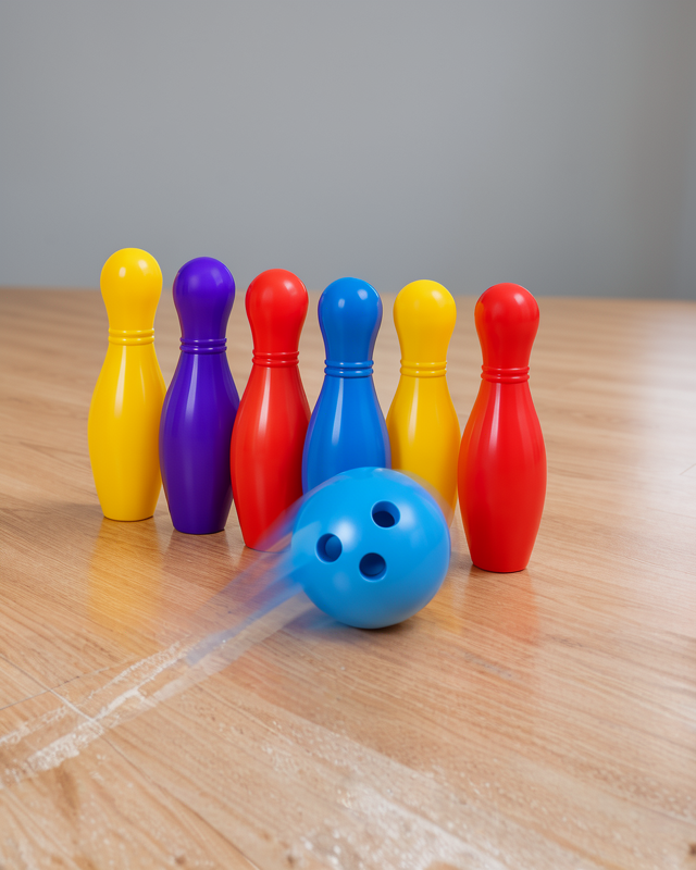 Çocuk Bowling Seti 6 Kuka Renkli Top ile Eğitici Oyun