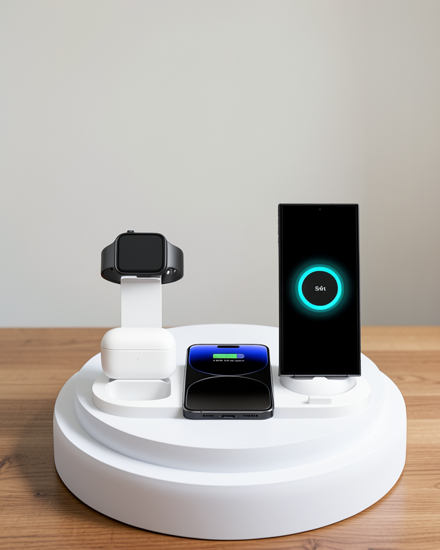 Kablosuz Şarj İstasyonu 4’ü 1 Arada iPhone, Watch, AirPods Uyumlu