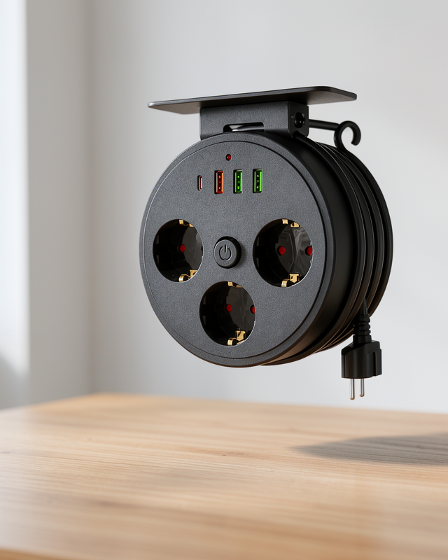 Akım Korumalı Priz 3lü USB Type-C Girişli 2 Metre Kablo Dayanıklı