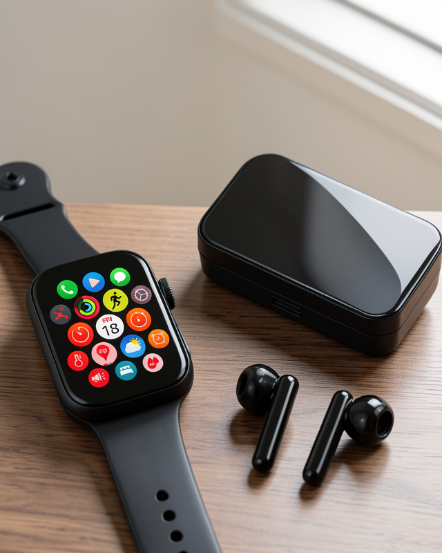 Akıllı Saat ve Bluetooth Kulaklık Seti Suya Dayanıklı Çok Fonksiyonlu