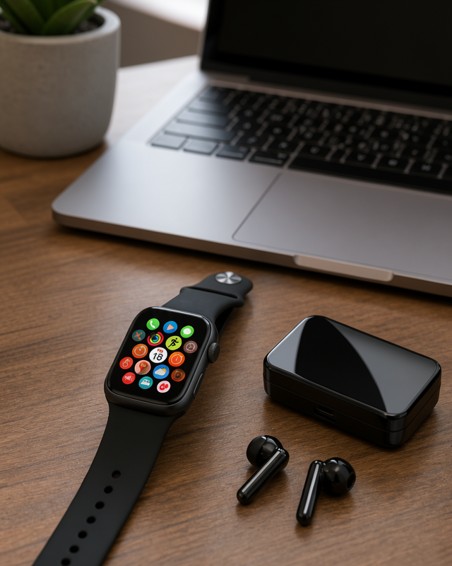 Gelişmiş Akıllı Saat ve Kablosuz Kulaklık Seti Bluetooth Sağlık Takibi