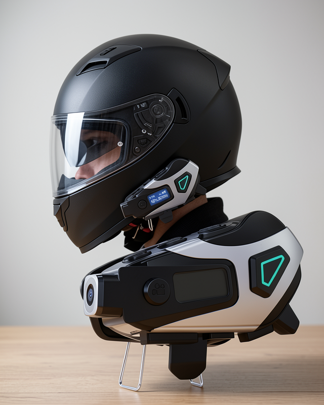 Motosiklet Kask Bluetooth Kulaklık Uzun Pil Ömrü 1200mAh Kamera