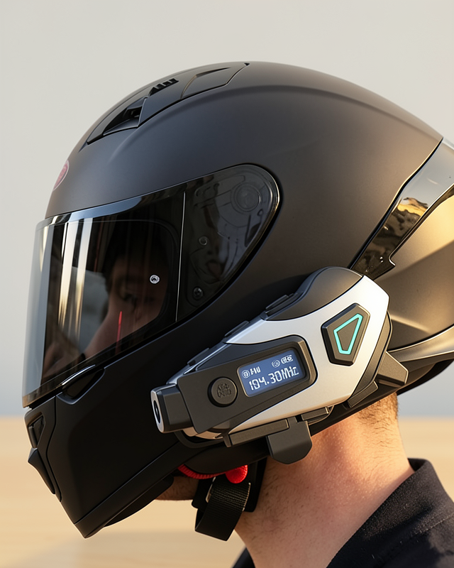Kask İçi Kablosuz Kulaklık IPX8 Su Geçirmez Bluetooth 5.3 LED Ekran
