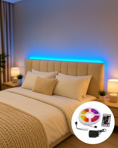 2835 RGB Şerit LED 5 Metre 54 LED/M Uzaktan Kumandalı Renkli Dekorasyon Işığı