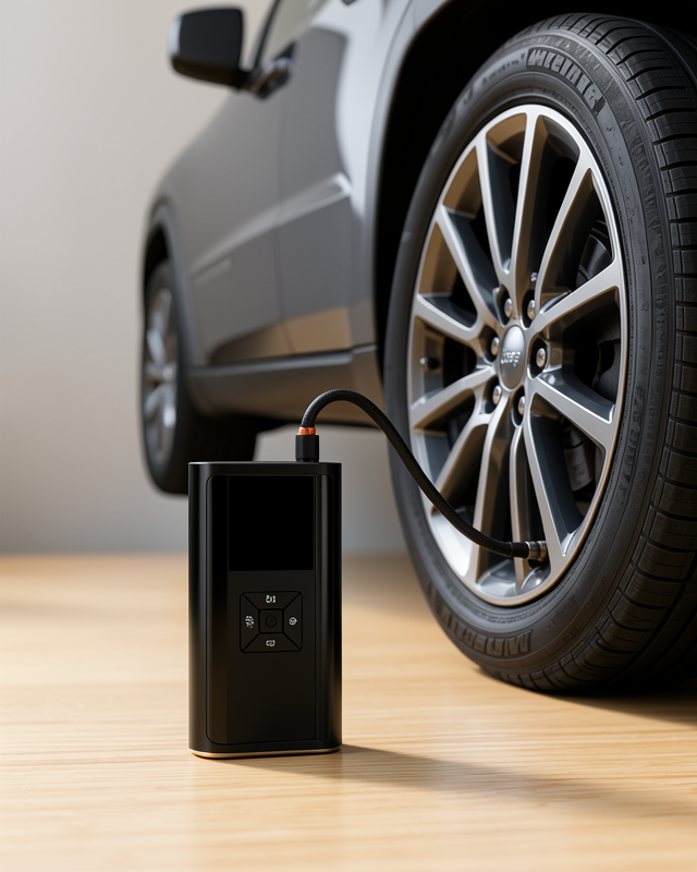 Dijital Lastik Pompası Kablosuz Hava Basma Cihazı Powerbank