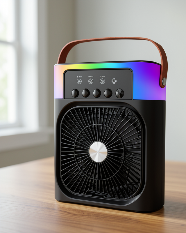 Taşınabilir Mini Klima Nemlendirici Fan USB RGB Led Aydınlatmalı