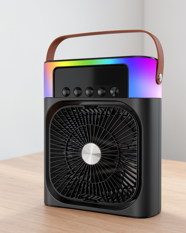 Taşınabilir Sprey Fan Mini Klima USB Şarjlı RGB Işıklı Nemlendirici