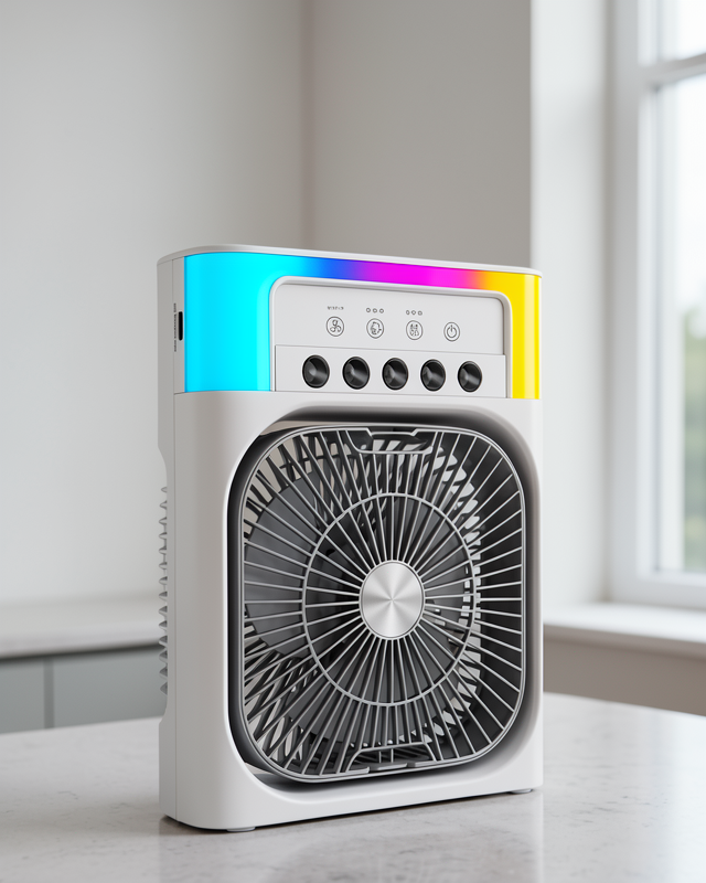 IŞIKLI FAN 5005 RGB Işıklı Mini Soğutucu Fan USB Bağlantılı