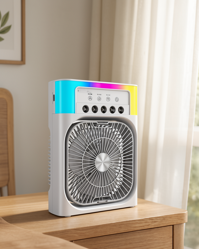 Su Buharlı Serinletici Mini Klima Fan RGB Işıklı Taşınabilir