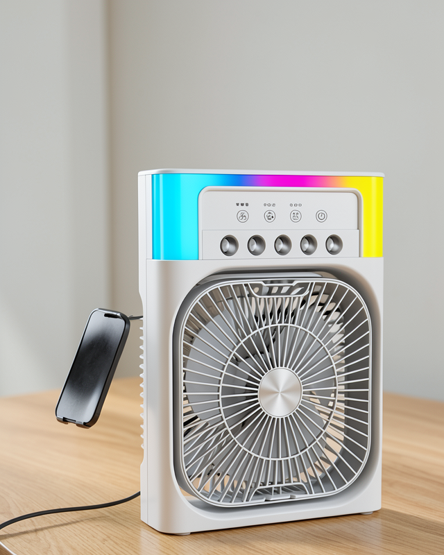 Su Püskürtmeli Mini Klima Fan USB Şarjlı Masaüstü Soğutucu