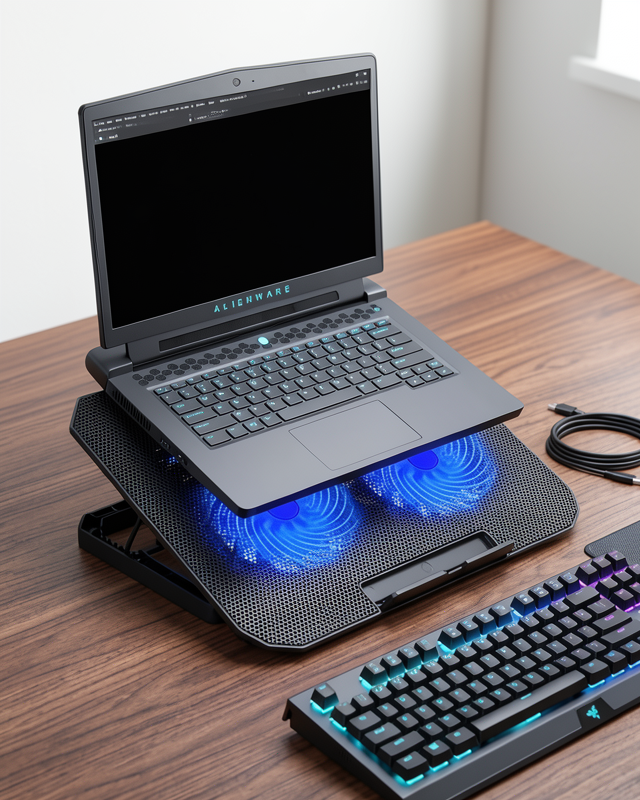 Çift Fanlı Laptop Soğutucu 17 İnç Uyumlu Sessiz Yükseltici Stand