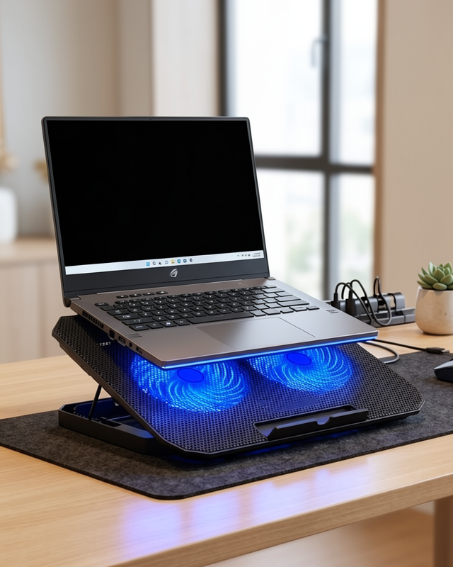 Notebook Soğutucu Fanlı Stand 8 Kademe USB Portlu Laptop Sehpası