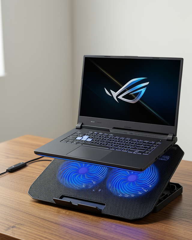 Çift Fanlı Laptop Soğutucu Stand 17 İnç Uyumlu 8 Kademeli USB