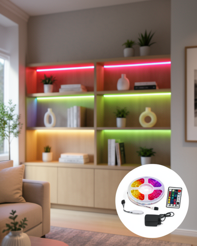 5 Metre Kumandalı RGB LED Şerit 2835 SMD Dekoratif TV Oda Masa Arkası Aydınlatma