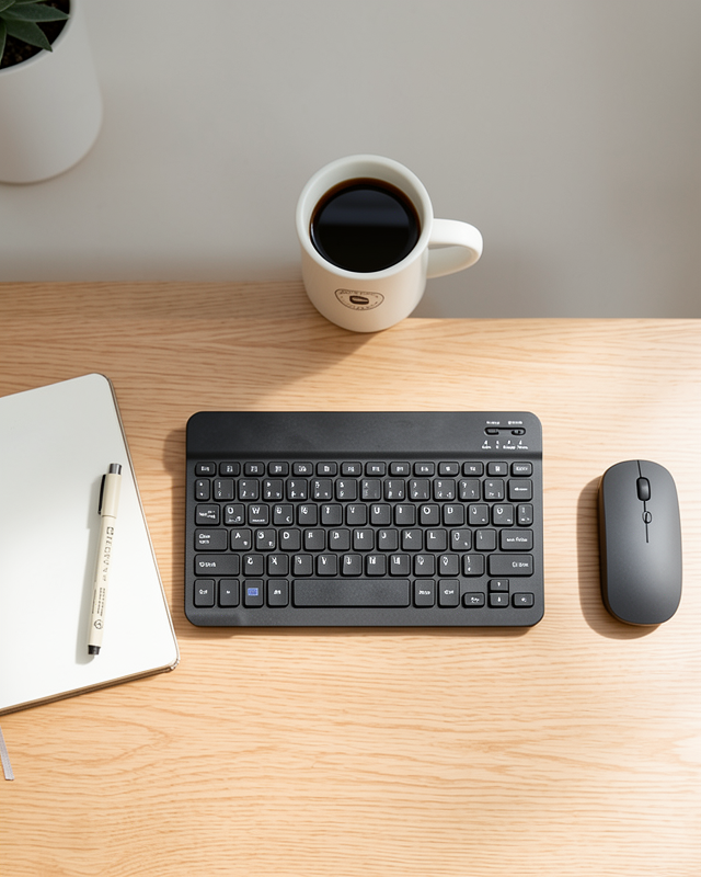 Kablosuz Klavye ve Mouse Seti Bluetooth Uyumlu Sessiz Tasarım