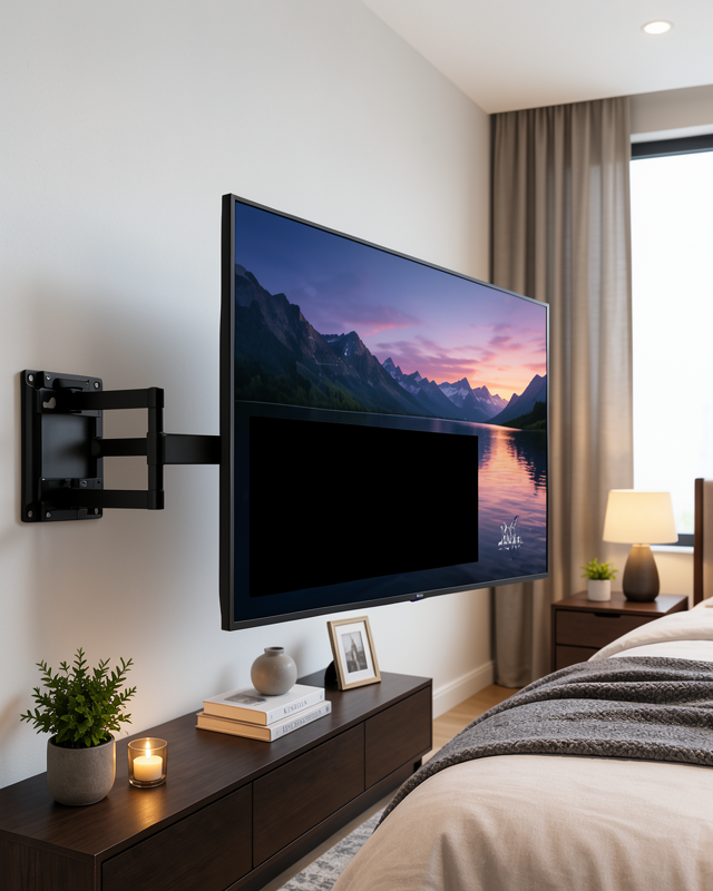 32-55 İnç TV Askı Aparatı Hareketli Duvar Askısı Siyah