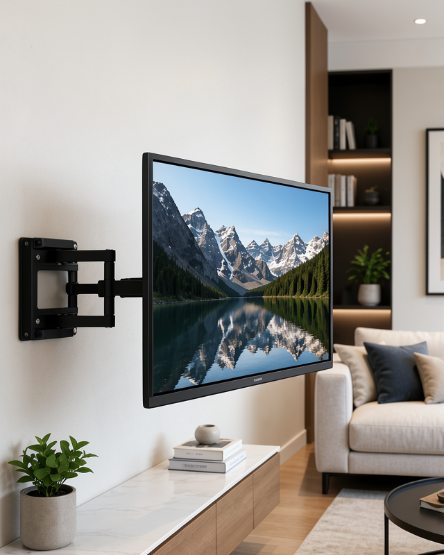 Hareketli TV Askı Aparatı 32-55 İnç Duvar Tipi Eğimli Siyah