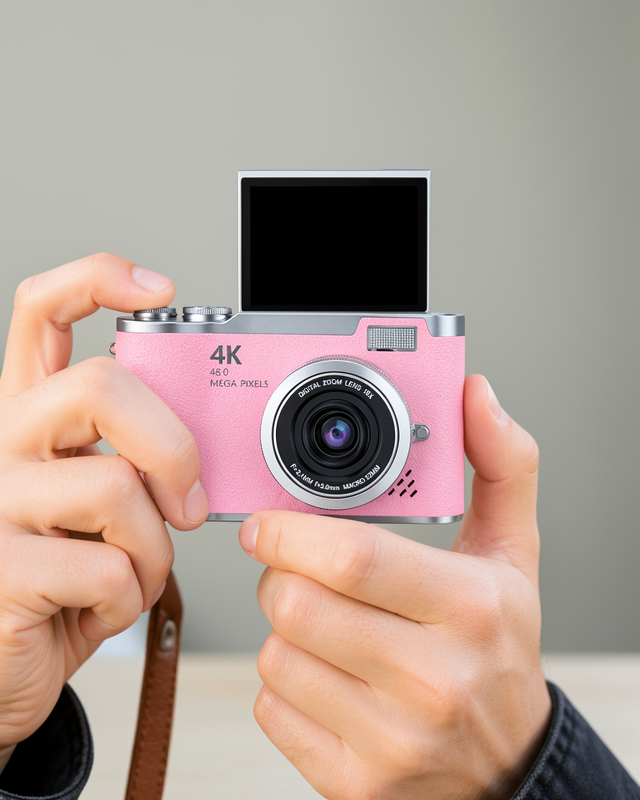 Yeni Nesil 48 MP Flip Screen Selfie Vlog Kamerası Zoomlu