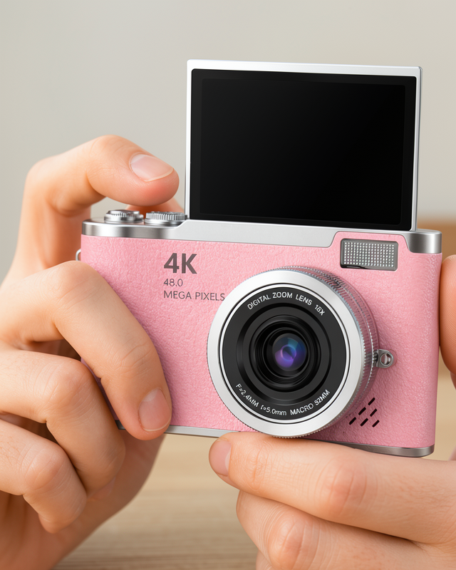 Dijital Kamera 48 MP 18x Zoom Flip Ekran Çocuk Kullanımı
