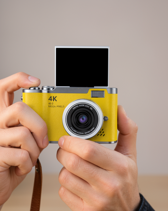 LK007 Fotoğraf Makinesi 48 Megapiksel Sarı 4K Video