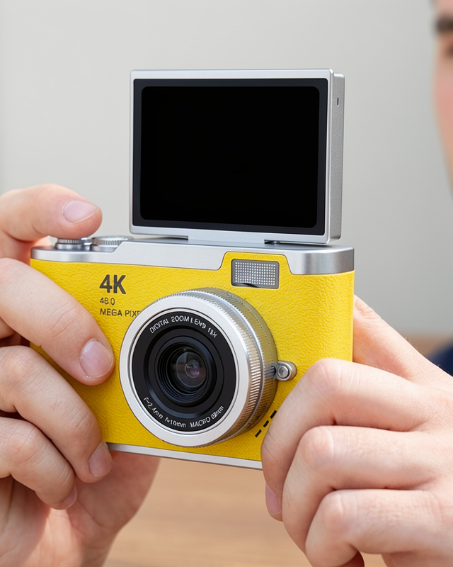 Yeni Nesil 48 MP Vlog Kamera 4K Video Zoomlu Selfie
