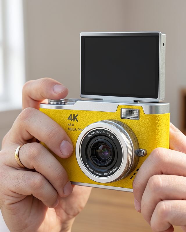 Dijital Kamera 48 MP Flip Screen 18x Zoom Uzun Pil Ömrü