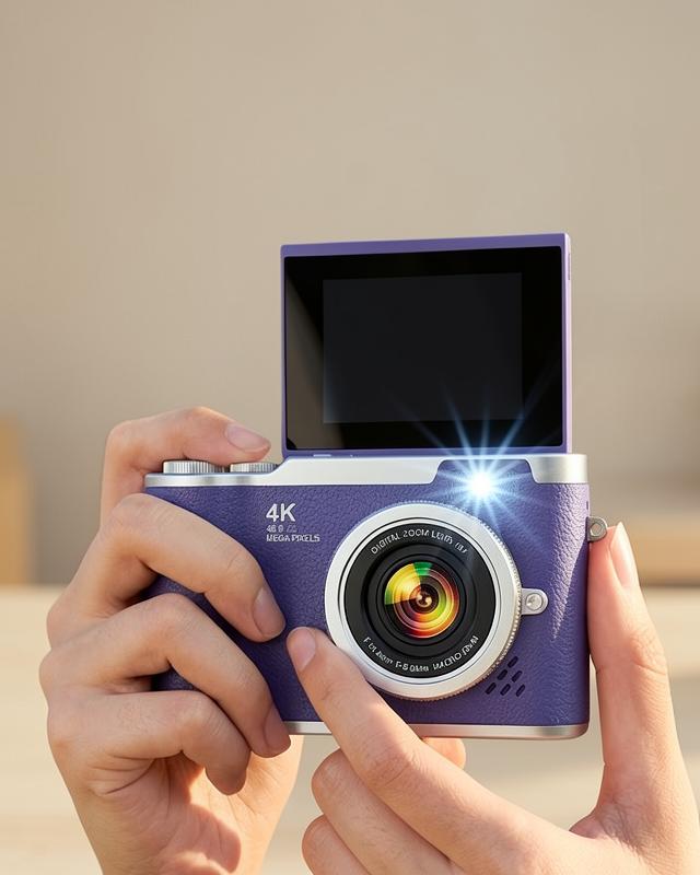 Dijital Kamera 4K Video 48 MP Flip Ekran Güzelleştirme Modu