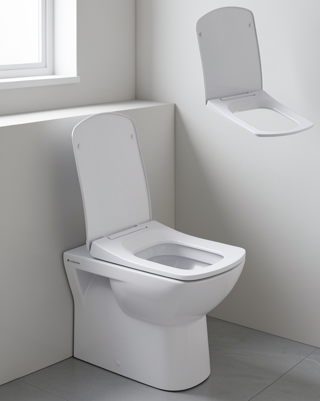 Kare Slim Klozet Kapağı Sessiz Kapanma Dayanıklı Malzeme