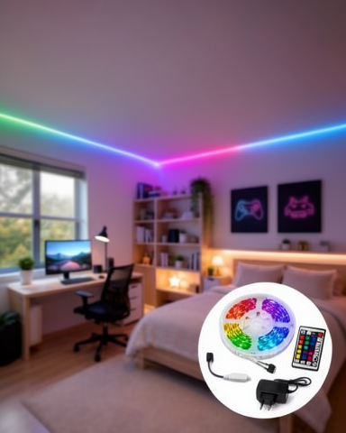 5 Metre RGB Şerit LED 2835 SMD 54 LED/M Uzaktan Kumandalı Dekoratif Aydınlatma