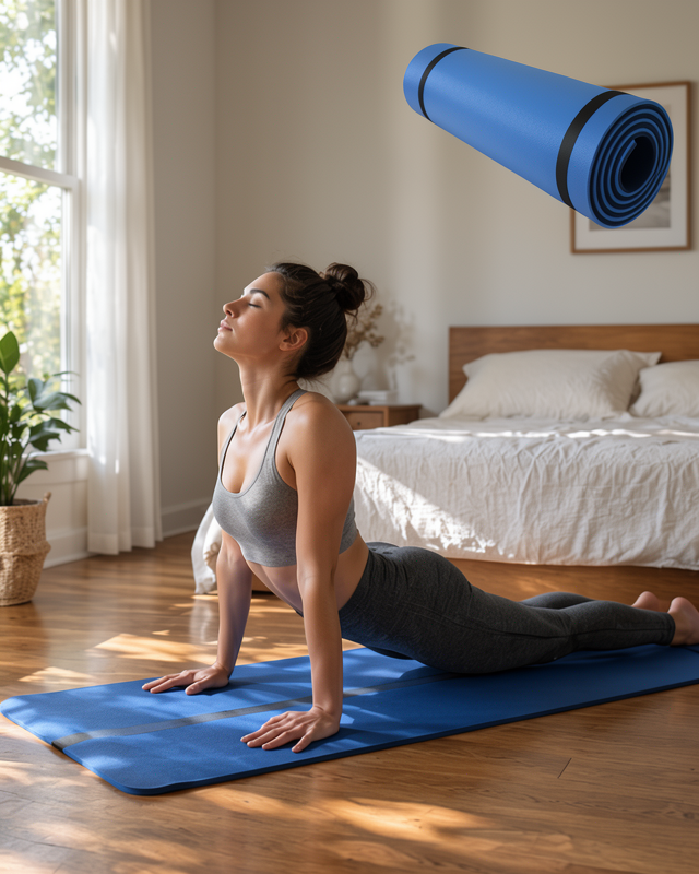 Fitness ve Pilates Matı 10 mm Kaydırmaz Taban Hafif Taşınabilir