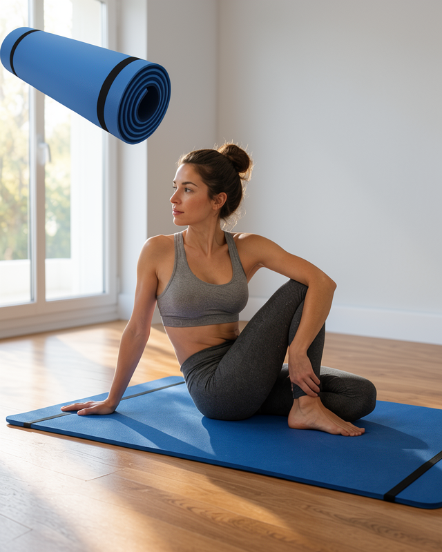 Yoga Matı 10 mm Kaymaz Yüzey Çift Taraflı Dayanıklı EVA