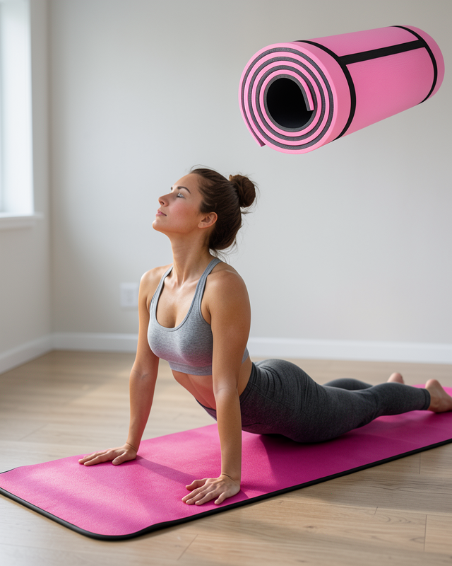 10MM YOGA MATI PEMBE 10 mm kalınlık kaymaz yüzey hafif esnek