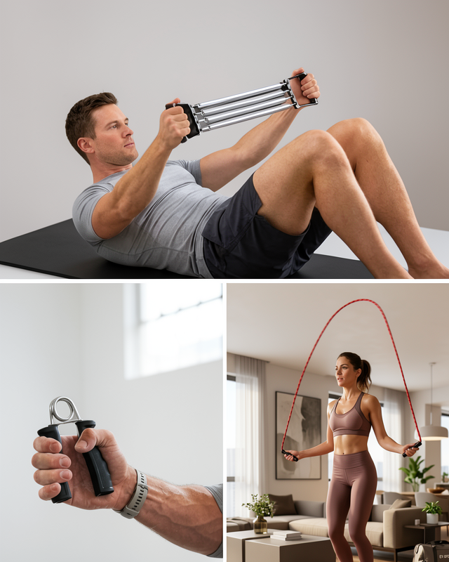 Ev Spor Seti Fitness Atlama İpi El Yayı Karın Egzersiz Aleti