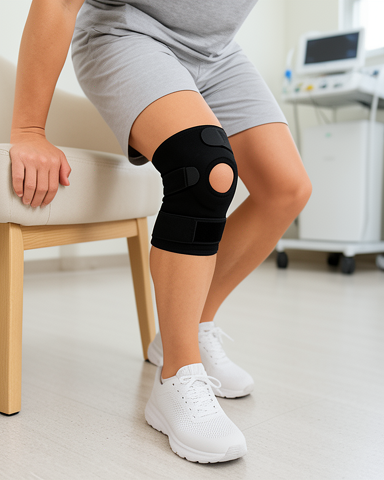 Ayarlanabilir Cırtlı Kısa Siyah Diz Destekleyici Ligamentli
