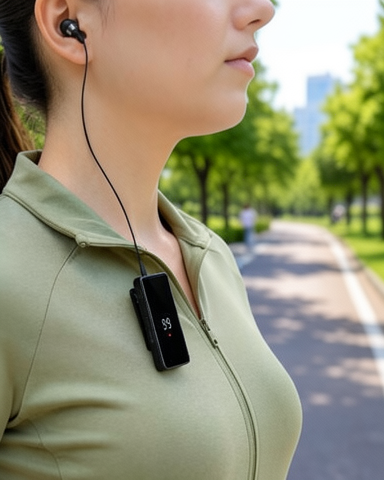Dijital Göstergeli Klipsli Taşınabilir Bluetooth Kulaklık Tek Kulaklık Kompakt Cihaz