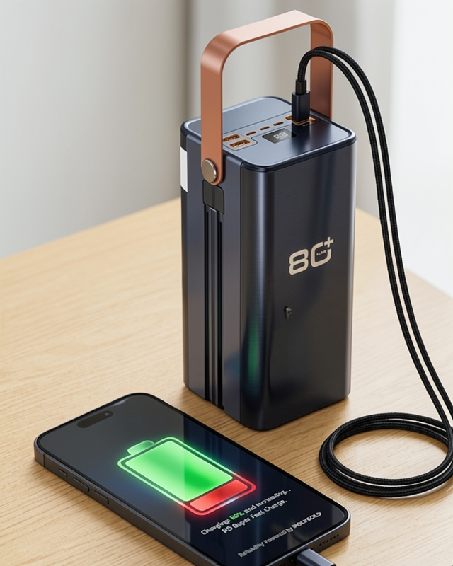 80000 Powerbank 80000 mAh kapasite hızlı şarj çoklu port
