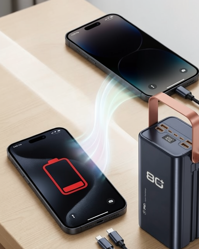 Ultra Güçlü Powerbank 80000 mAh Çoklu Cihaz Şarj Destekli LED Ekran