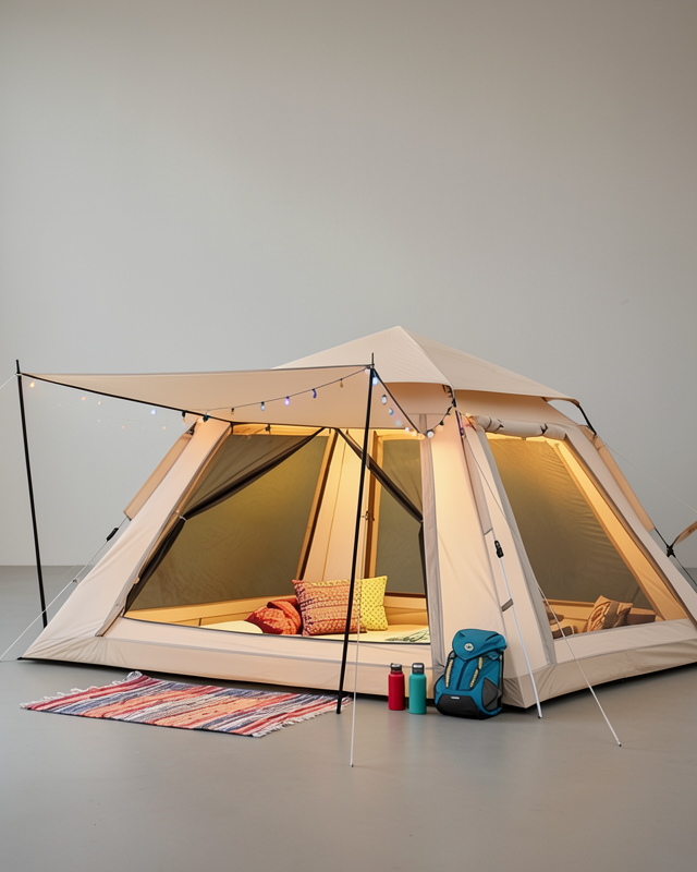 Güneşlikli Kamp Çadırı 240x240x160 cm 6 Kişilik Kolay Kurulum Outdoor
