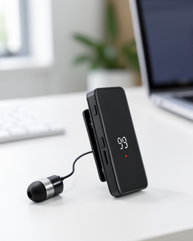 Kompakt Tasarımlı Tek Kulaklıklı Bluetooth Kulaklık Dijital Ekran ile