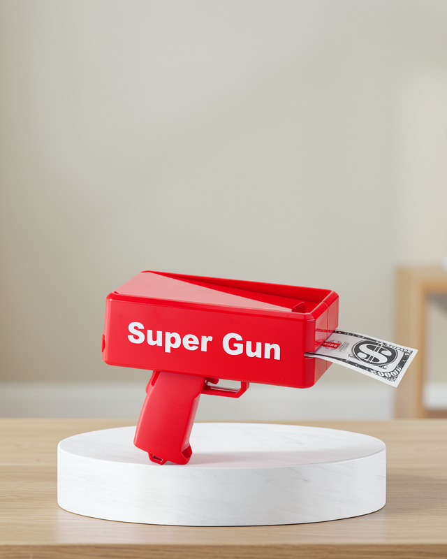 Super Money Gun Para Saçma Tabancası Kırmızı Yüksek Atış Gücü