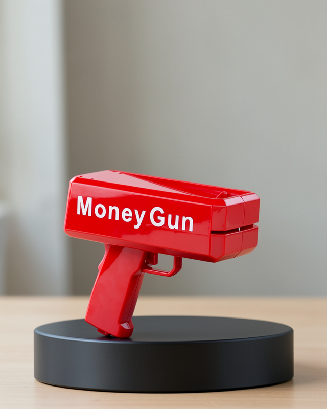 Super Money Gun Para Saçma Tabancası ABS Malzeme Kırmızı Renkli